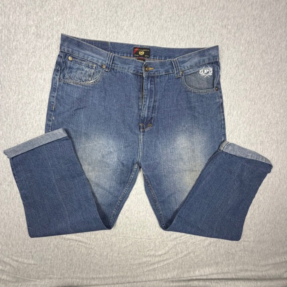 Phat Farm Phat Classics Baggy‎ Jeans Mens 44x32 Blue Medium Wash Y2K Streetwear - Picture 5 of 10